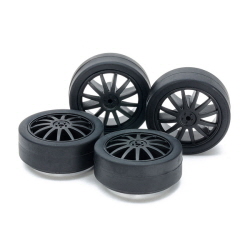 [̴īǰ] 1/32 SMALL DIA. LOW FRICTION LOW-PROFILE TIRES (26mm) & CARBON WHEELS (FIN)